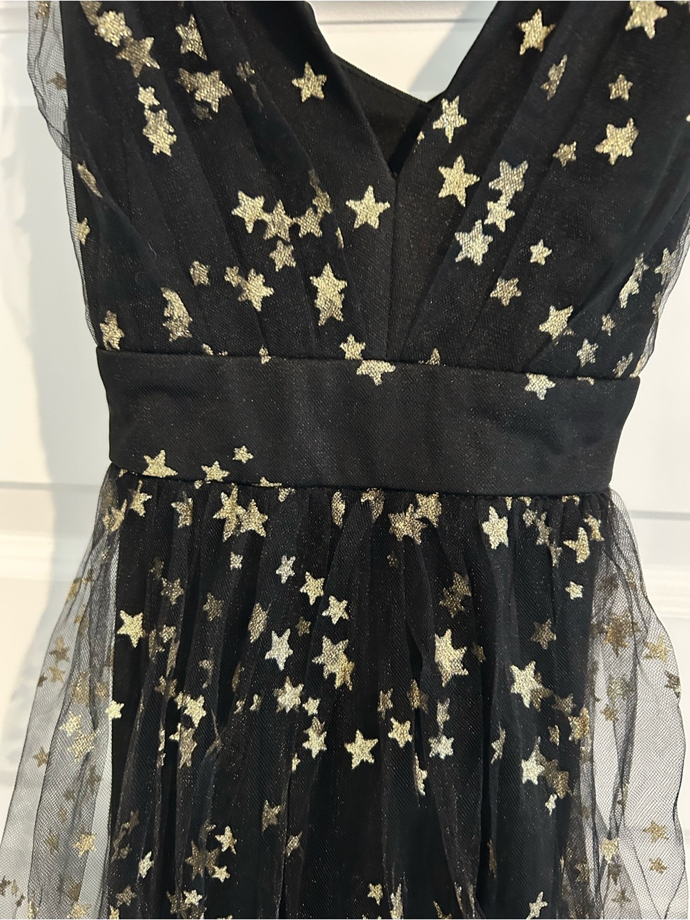 Lulus Favorite Moment Gold and Black Star Print Skater Dress Size S - Picture 7 of 15